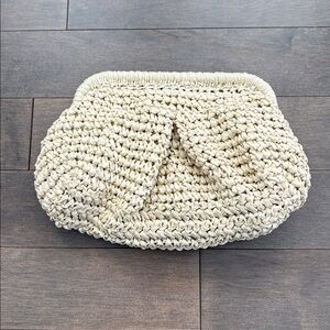 VICTORIA EMERSON Straw Clutch Purse, Raffia Shoulder Handbag Summer Beach Bag